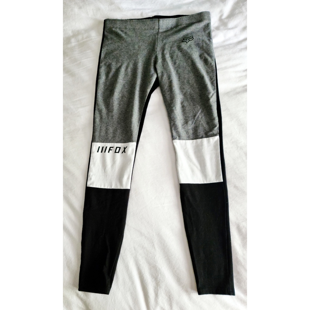 Fox Racing Black Grey White Leggings - Small 💖